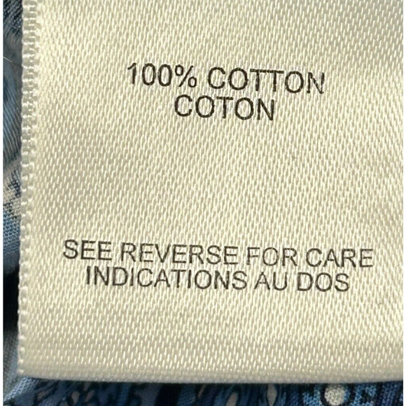 Vintage Talbots Womens Top Large Blue Country Patchwork Button Up Sleeveless - Picture 5 of 7